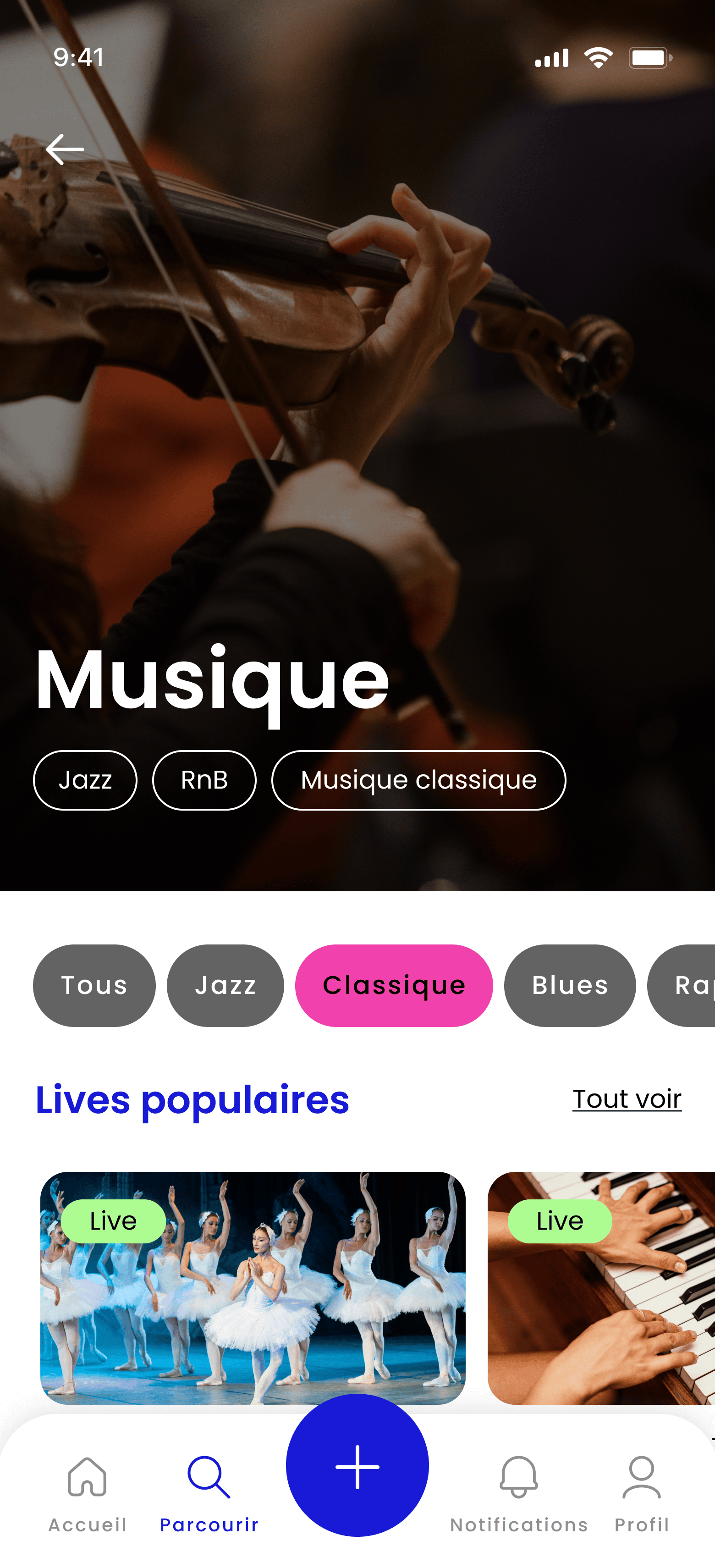 Page catégorie Twitch